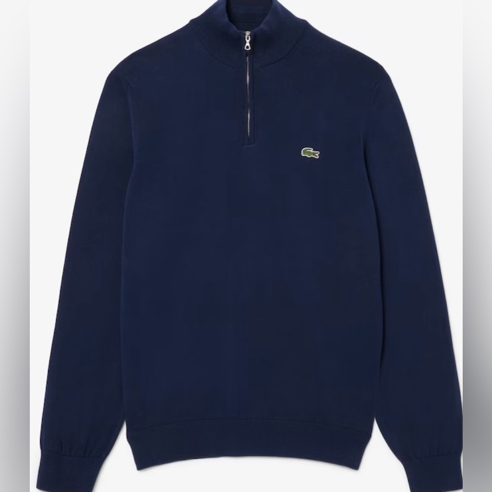 LACOSTE Cotton Quarter-Zip Sweater